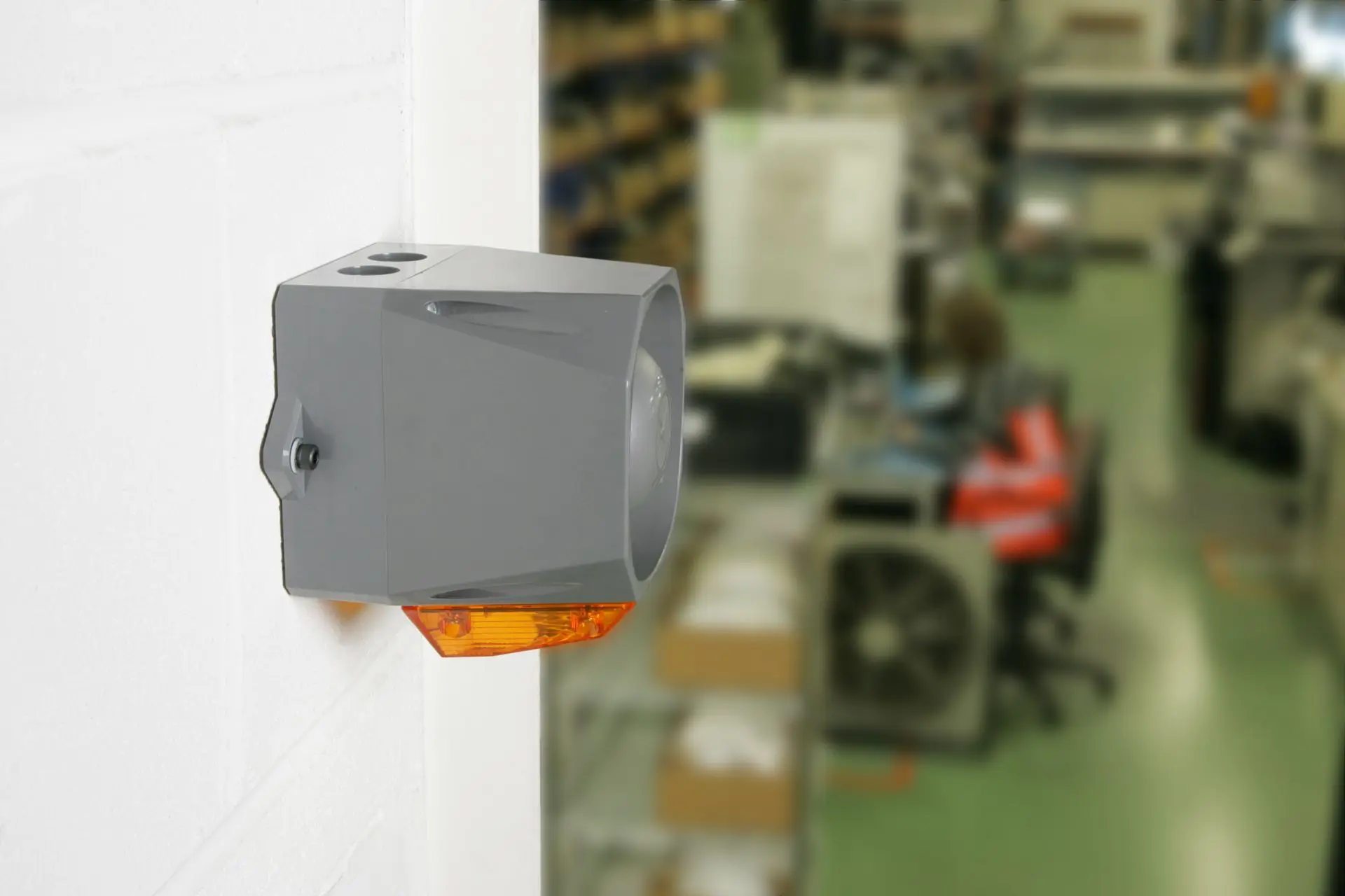 Eaton inside warehouse with asserta mini sounderbeacon