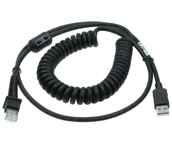 Cable, USB-A, TPUW, Coiled, Black, 2.4m for GD4500